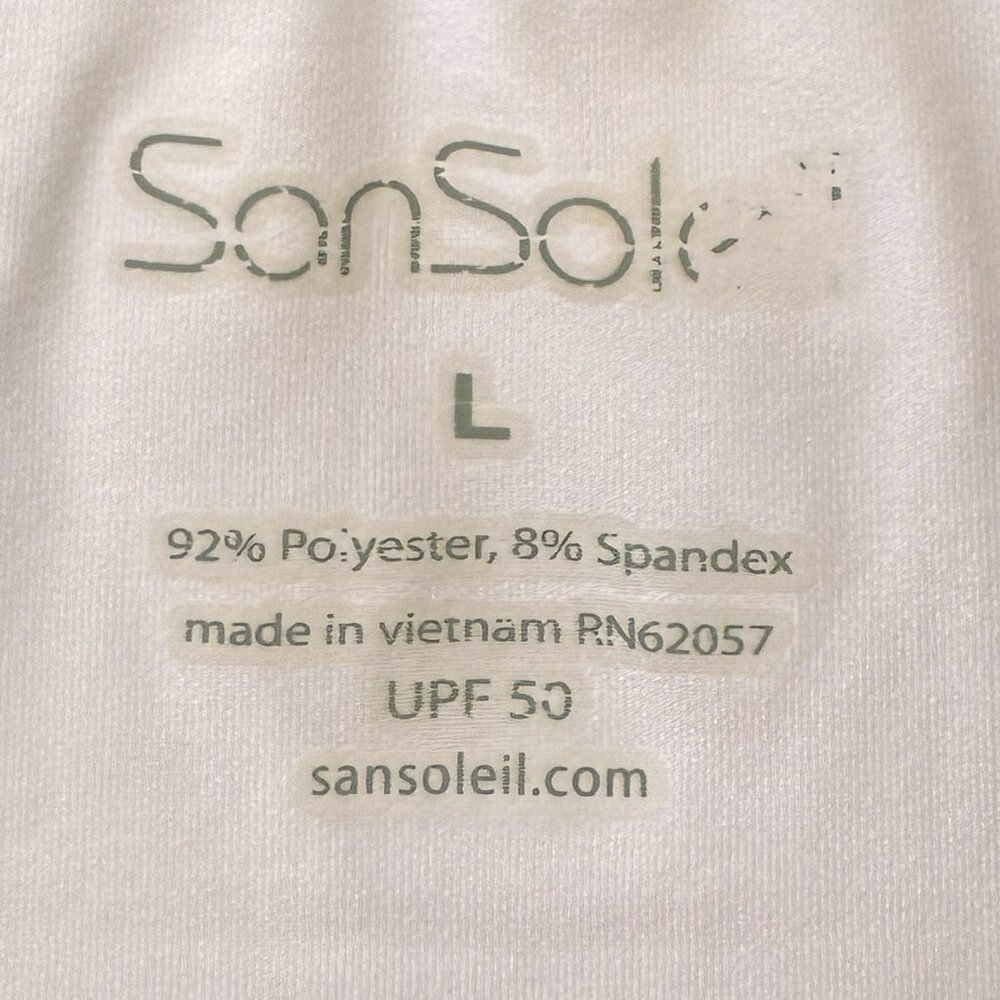 San Soleil Golf Polo Womens Large Retro Women Golfers Graphic White Sleeveless - Picture 2 of 8